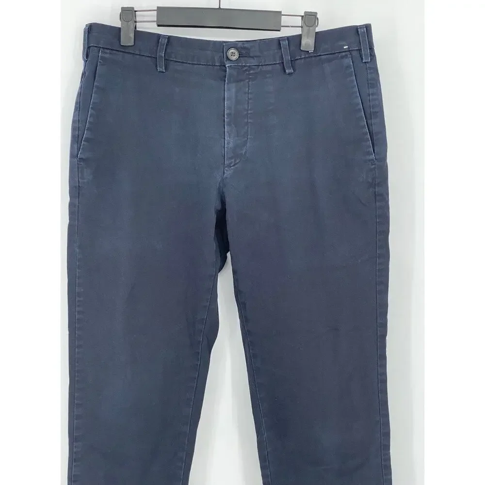UNIQLO Men's Navy Blue Regular-Fit Straight-Leg Chino Pants SZ 32X34 - Picture 3 of 9